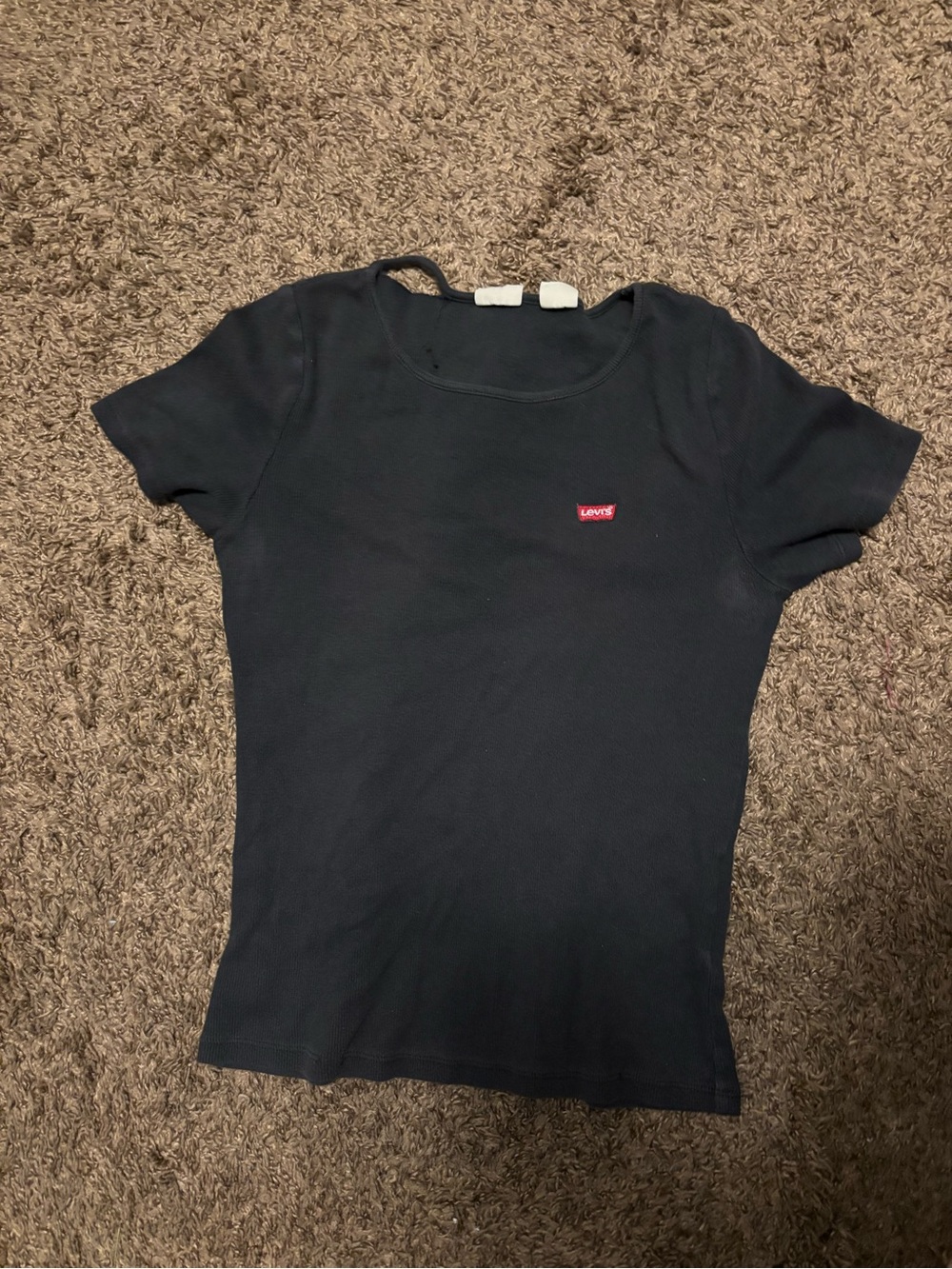 Levi's Black Short Sleeve Scoop Neck Tee with Red Logo
